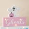 Glitzhome® 11.75"H Halloween Lighted Pink Wooden Ghost Block Word Sign